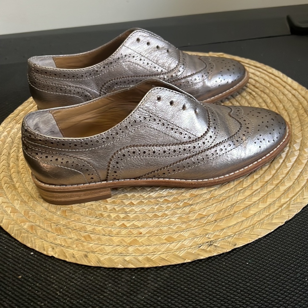 Bass Leather Metallic Rose-gold Oxford Loafer Size 5.5